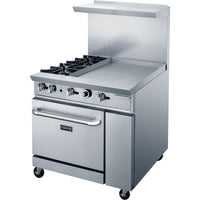 DCR36-2B24GM 36″ Gas Range with Two (2) Open Burners & 24″ Griddle