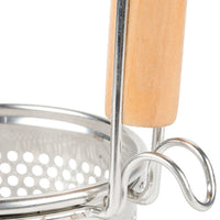 Stainless Steel Noodle Skimmer with Wooden Handle 5" x 5-1/4"