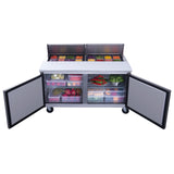 DSP60-16-S2 2-Door Commercial Food Prep Table Refrigerator in Stainless Steel